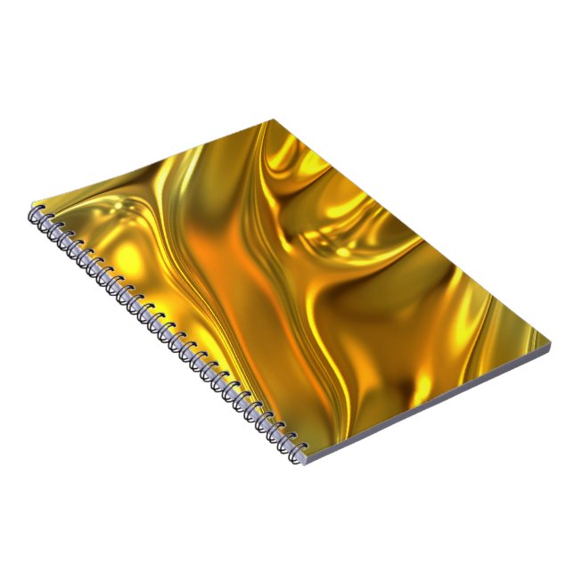 Abstract Liquid Gold Spiral Notebook (Right Side)
