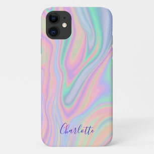 Abstract Liquid Iridescent Pastel Color. Add Name. Case-Mate iPhone Case