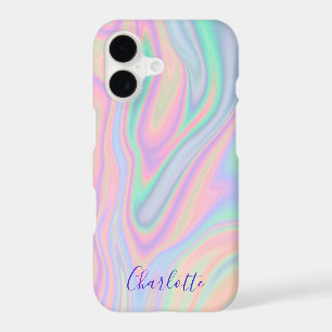 Abstract Liquid Iridescent Pastel Colour. Add Name