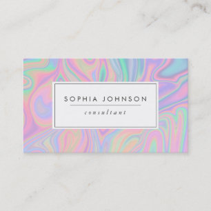 Abstract Liquid Iridescent Pastel Colour Business Card