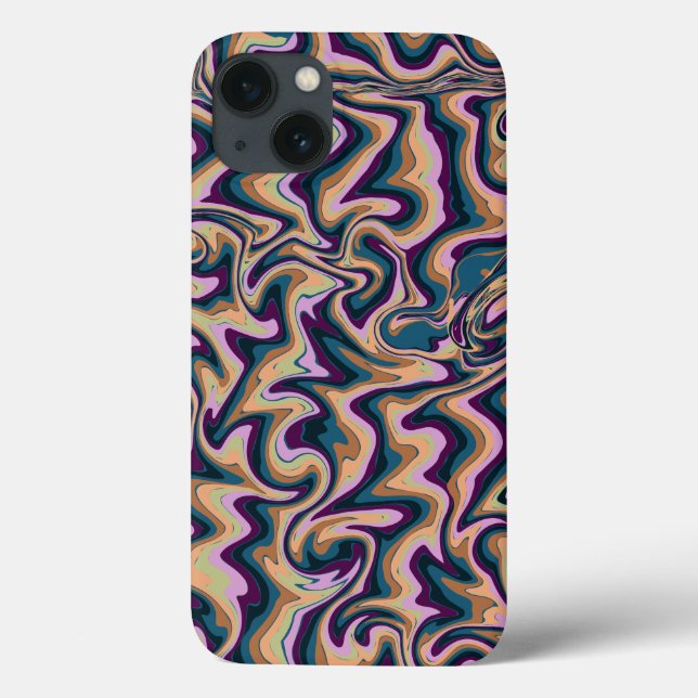 Abstract Liquid Marble iPhone Case - Trendy Wavy S (Back)
