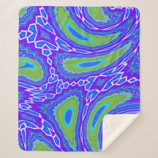 Abstract Liquid Peacock Design  Sherpa Blanket (Front)