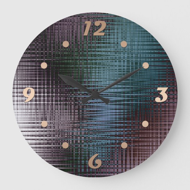 Abstract liquid texture ice glass crystal frozen m large clock (Front)