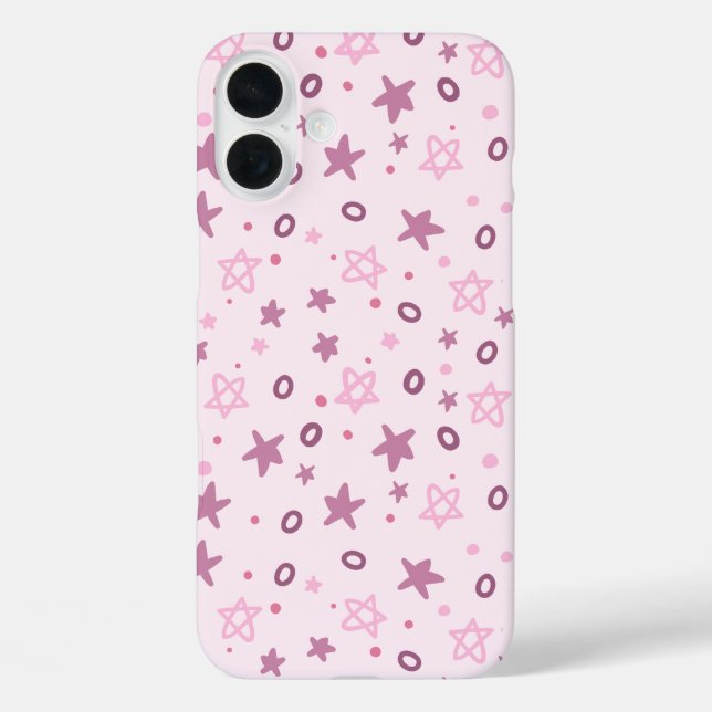 Abstract Little Pink Stars and Circles Patterned Case-Mate iPhone Case (Back)