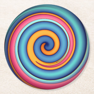 Abstract Lollipop Round Paper Coaster