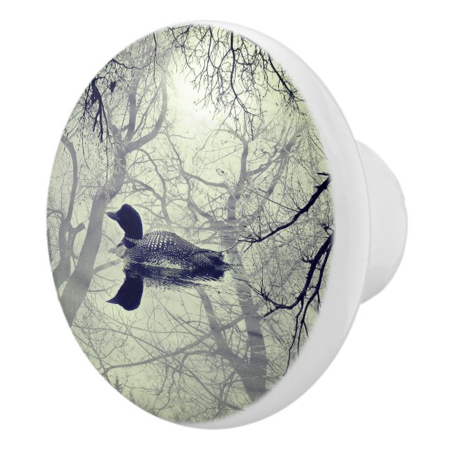 Abstract loon on a lake   drawer pull (Right)