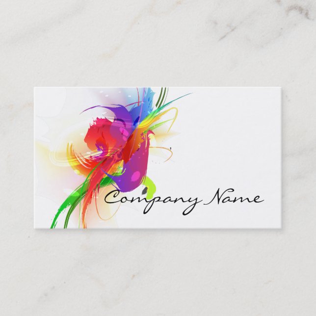 Abstract Lorikeet  Paint Splatters Business Card (Front)