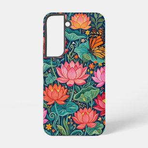 Abstract Lotus Monarch Butterfly Samsung Cases