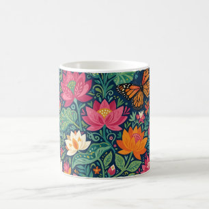 Abstract Lotus & Monarch Coffee Mug