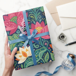 Abstract Lotus Monarch Wrapping Paper