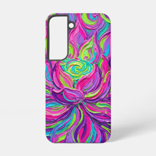 Abstract Lotus Neon Bloom Samsung Cases