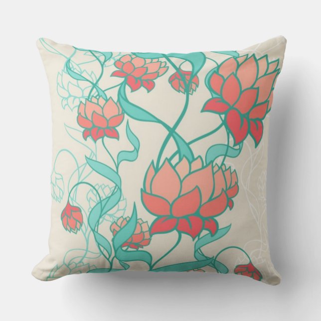 Abstract Lotus Pattern Cushion (Front)