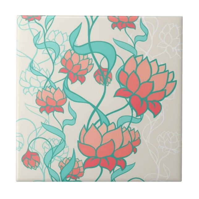 Abstract Lotus Pattern Tile (Front)