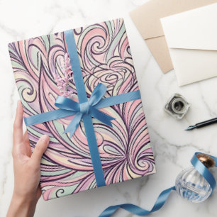 Abstract Lotus Soft Ink Wrapping Paper