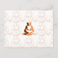Abstract Love brown and tan outline