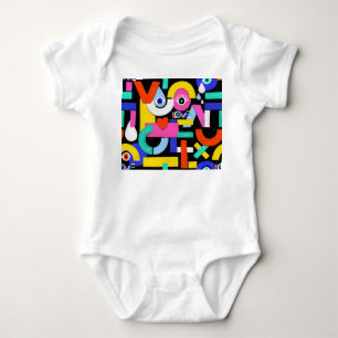 Abstract love, eyes: colourful pattern baby bodysuit