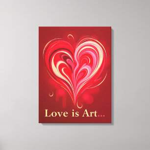 Abstract Love Heart Romantic Art Canvas Print