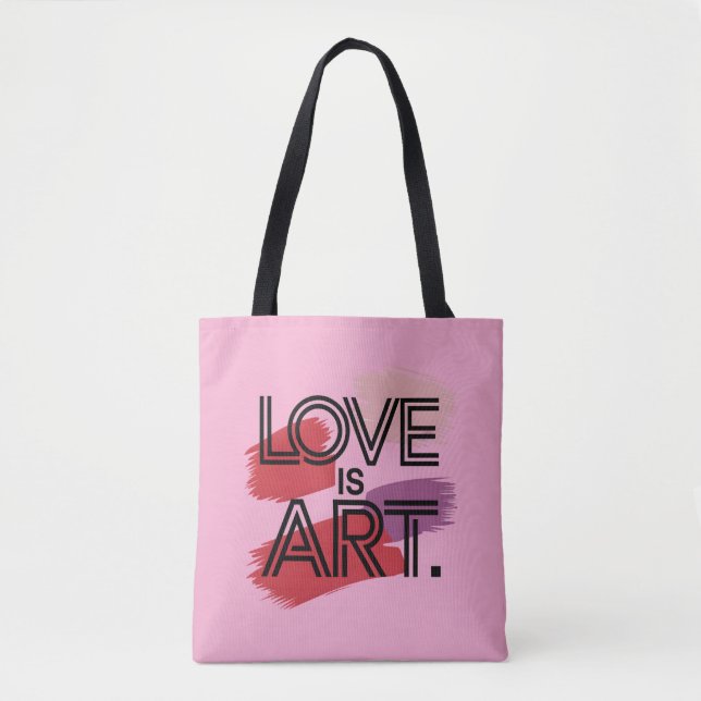 Abstract Love is Art Artists Valentines Minimalist Tote Bag (Front)
