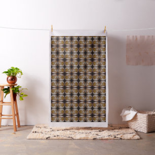 Abstract Lovers Contemporary Art In Ochre And Brow Fabric