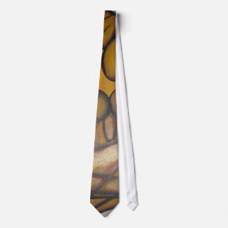 Abstract Lovers Contemporary Art In Ochre And Brow Tie