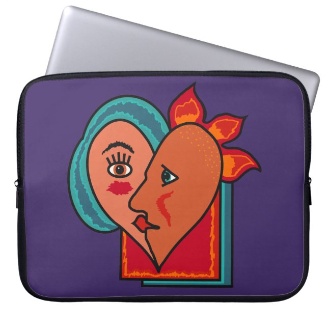 Abstract Lovers custom laptop sleeve (Front)