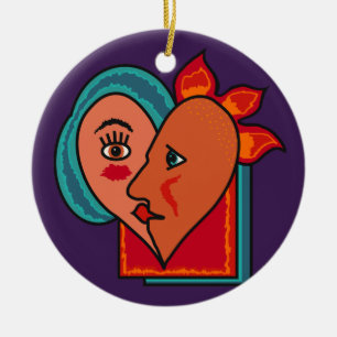 Abstract Lovers custom ornament