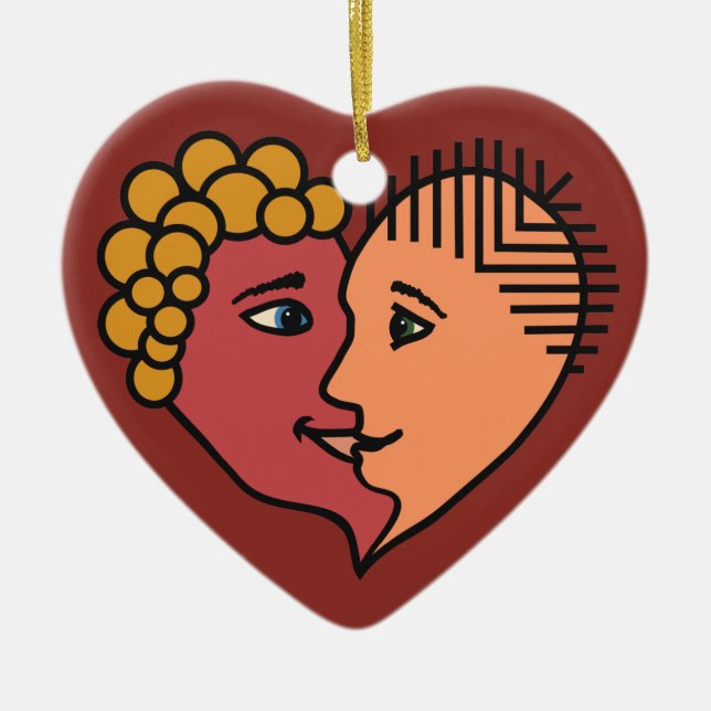 Abstract Lovers custom ornament (Front)