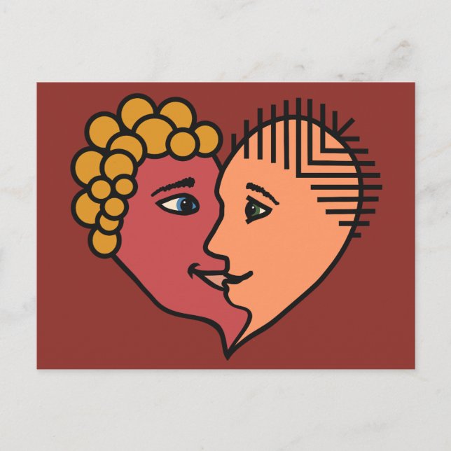 Abstract Lovers custom postcard (Front)