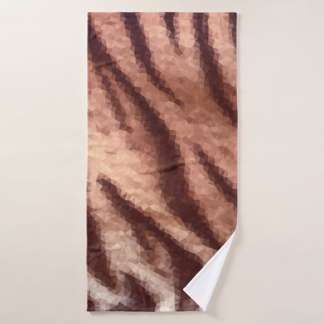 Abstract low poly animal tiger fur pattern. Nature Bath Towel (Bath Towel)