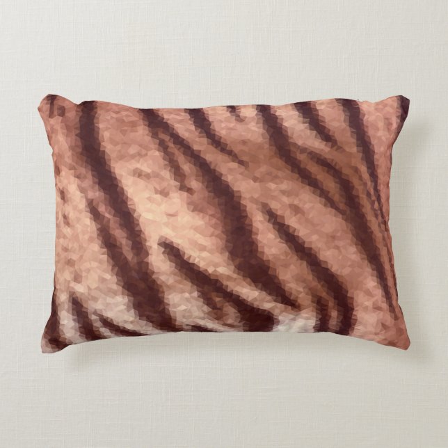 Abstract low poly animal tiger fur pattern. Nature Decorative Cushion (Front)