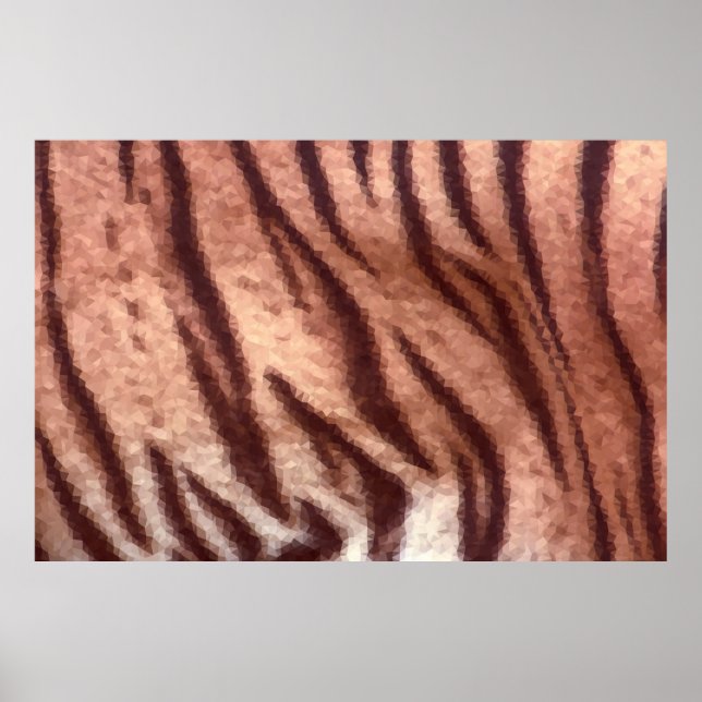 Abstract low poly animal tiger fur pattern. Nature Poster (Front)