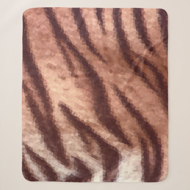 Abstract low poly animal tiger fur pattern. Nature Sherpa Blanket (Front)