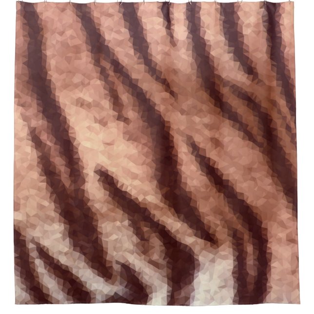 Abstract low poly animal tiger fur pattern. Nature Shower Curtain (Front)