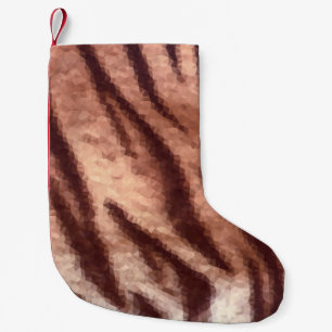 Abstract low poly animal tiger fur pattern. Nature Small Christmas Stocking