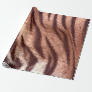 Abstract low poly animal tiger fur pattern. Nature Wrapping Paper
