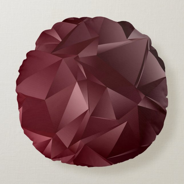 Abstract Low-Poly background. triangulated texture Round Cushion (Front)
