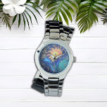 Abstract Luminescence Timepiece Watch<br><div class="desc">A one-of-a-kind women's watch adorned with the mesmerising design of a golden sun and cool blue flames. The perfect gift for her, this timepiece blends elegance and artistry seamlessly. Embrace the beauty of a design crafted with love, making each moment on her wrist truly special. Ideal for any occasion, this...</div>