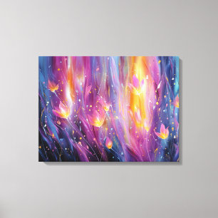 Abstract luminous floral explosion canvas print
