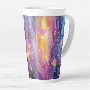 Abstract luminous floral explosion latte mug