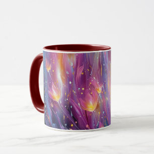 Abstract luminous floral explosion mug