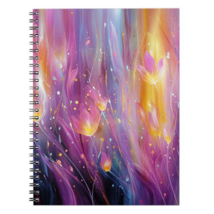 Abstract luminous floral explosion notebook