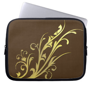 Abstract Luxury Faux Gold Flower Laptop Sleeve