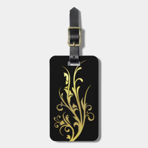 Abstract Luxury Faux Gold Flower Luggage Tag
