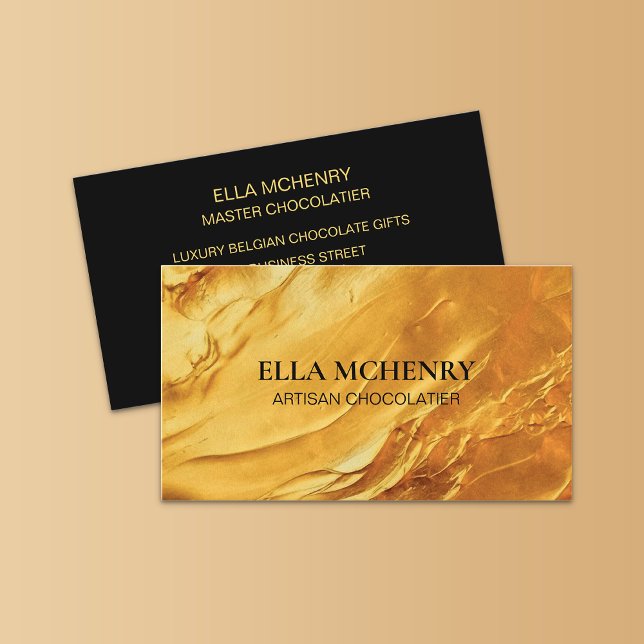 Abstract Luxury Thick Smooth Gold Business Card (Creator Uploaded)