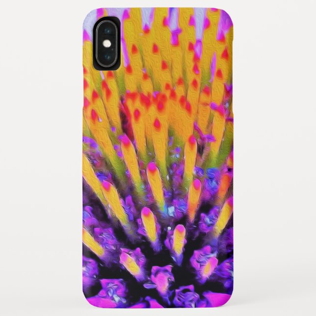 Abstract Macro Hot Pink and Yellow Coneflower Case-Mate iPhone Case (Back)