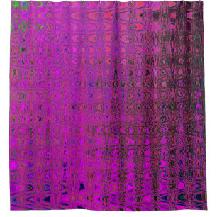 Abstract Magenta Retro Boomerang Waves Shower Curtain