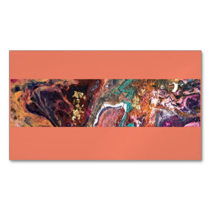 Abstract magic flowers pink gold Business Card