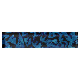 Abstract Magic - Navy Blue Grunge Black Nameplate