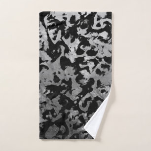 Abstract Magic - Silver Black Hand Towel