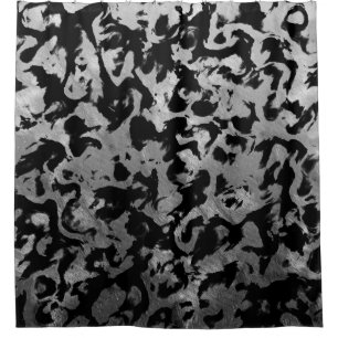 Abstract Magic - Silver Black Shower Curtain